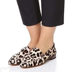 kate Spade blush brown leopard haircalf loafer